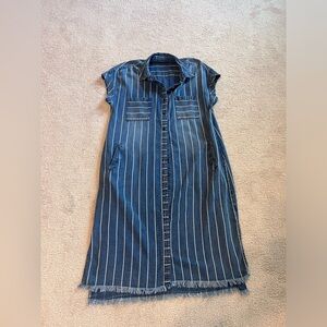 Denim buttondown shirt dress